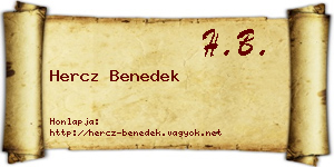 Hercz Benedek névjegykártya